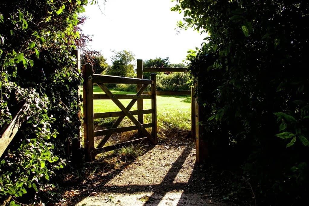 Entering through a gate for a land tour